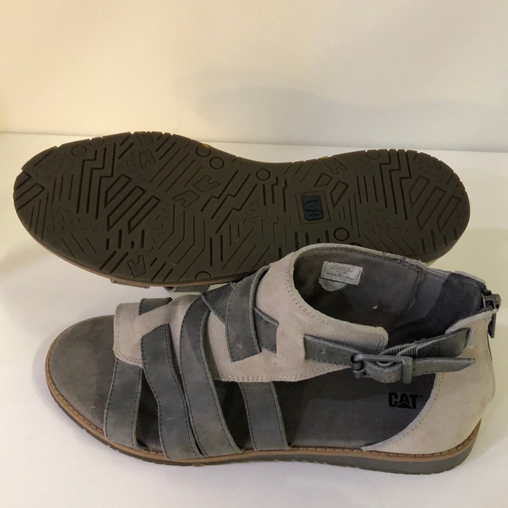 Caterpillar Gray and Tan Women Sandals